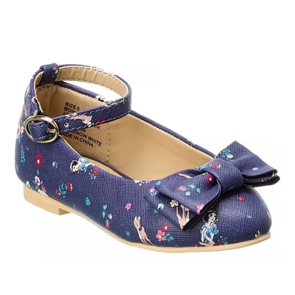 NWT Disney Snow White Janie & Jack bow flats‎ girls 6